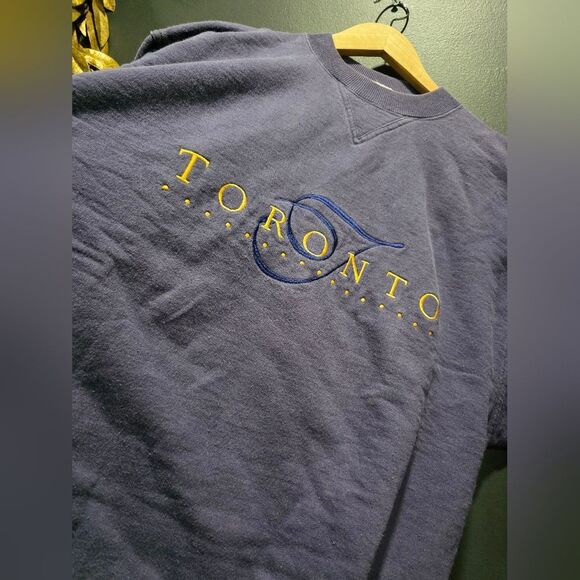 Vintage Toronto Canada Pullover Crewneck Sweatshirt Purple Oh Yes Sz M Oversized - Picture 3 of 10